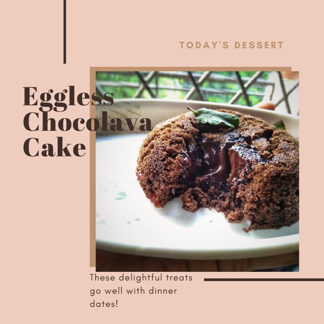 Microwave Eggless Molten Lava Cake Recipe — Spiceindiaonline